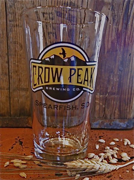 A glass offered for sale at Crow Peak Brewing Company's Spearfish facility. (Image courtesy of Crow Peak Brewing Co.)