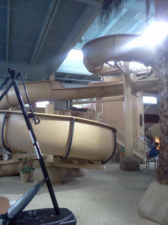 The 160-foot water slide at Buccaneer Bay water park in the Sioux Falls Ramada. (Photo by Seth Tupper)